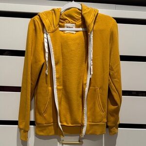 Mustard Yellow Hoodie with White Trim